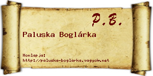 Paluska Boglárka névjegykártya